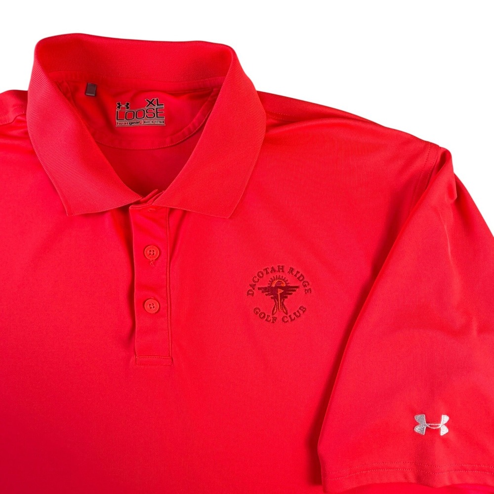Under Armour HeatGear Polo Shirt Mens‎ XL Dacotah Ridge Golf Club Loose Fit